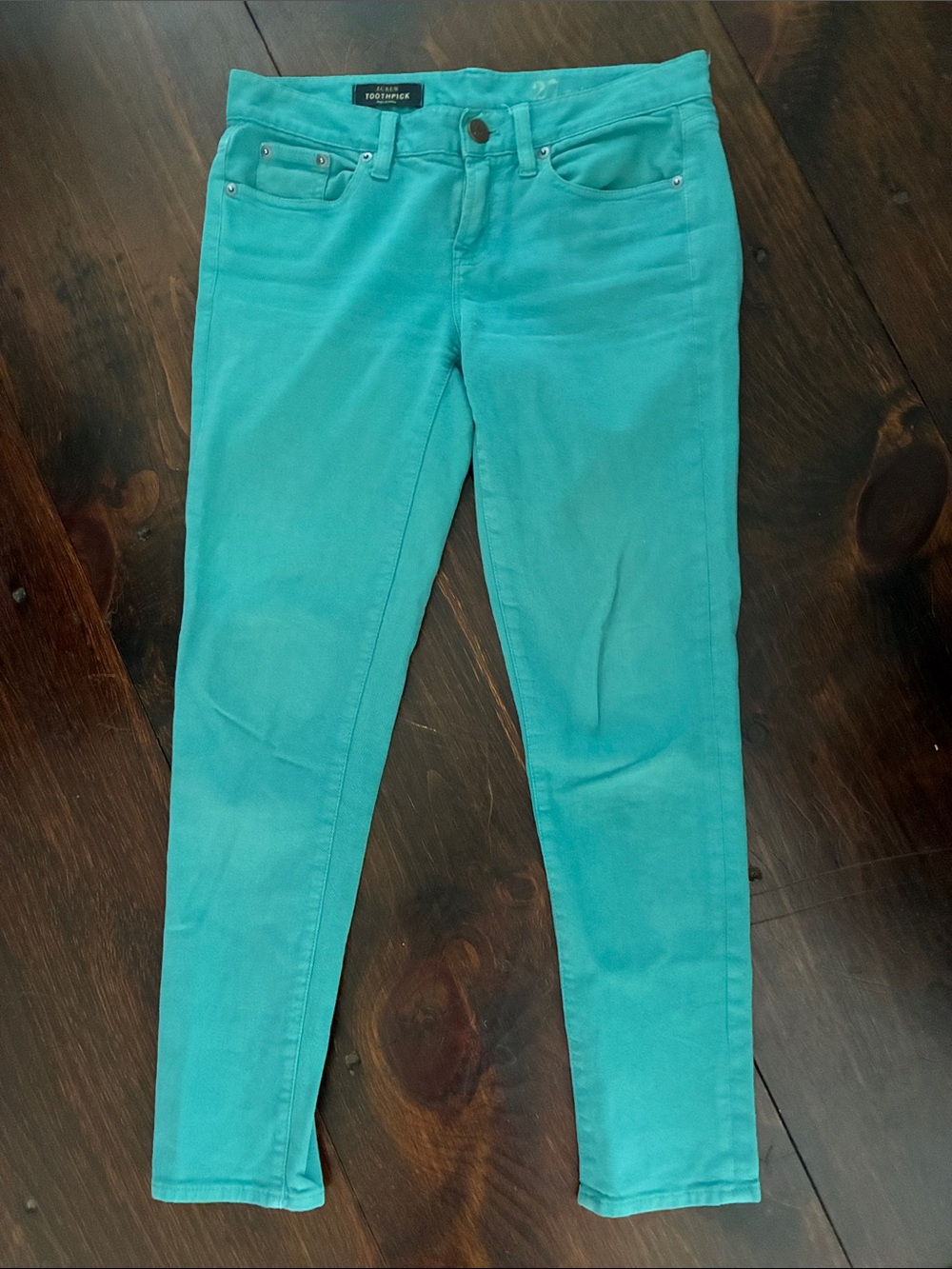 J. Crew Teal Cropped Skinny Pants